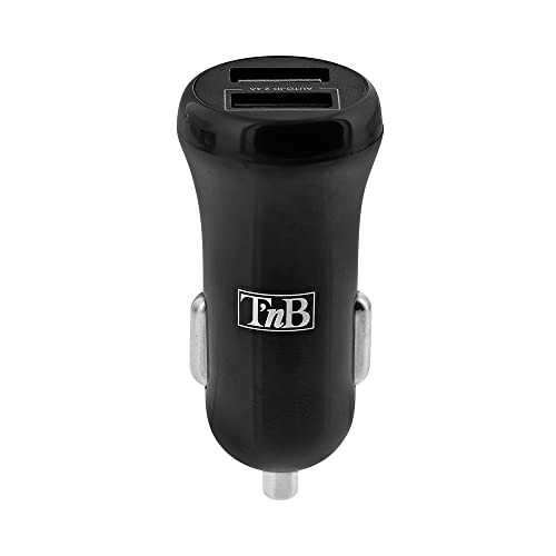 T'nB - Pack Voiture 3 en 1 Chargeur Allume-Cigare 2XUSB-A 20W + Support Grille d'aération + câble USB-C & Micro-USB - Noir