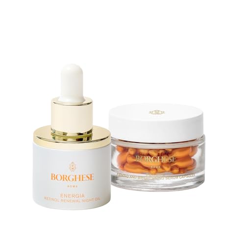 Borghese ENERGIA Retinol Renewal Night Oil and Power-C Serum, 50 Capsules