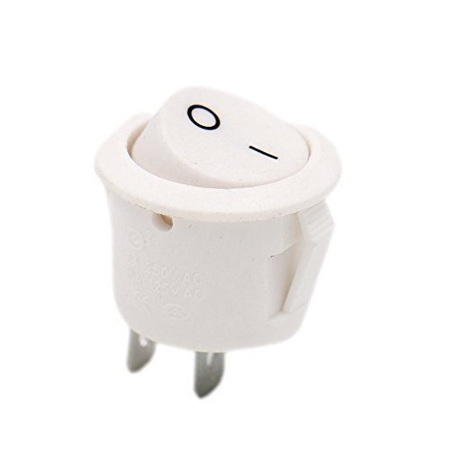 Black Friday - 50% OFF Baomain Boat Rocker Switch White Round Button AC 6A/250V 10A/125V 2 Pin SPST ON/Off 2 Position 5 Pack Black Friday - 50% OFF Baomain Boat Rocker Switch White Round Button AC 6A/250V 10A/125V 2 Pin SPST ON/Off 2 Position 5 Pack