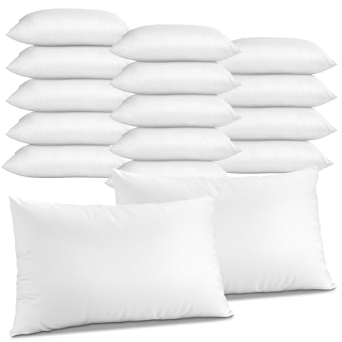 FODAHRWS 16 Pcs Queen Size Pillows 30 x 20 Inch Bulk Hotel Pillows Standard Size for Back Stomach or Side Sleepers Machine Washable White (16)