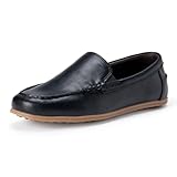 Amazon Essentials Boys' Moc Toe Slip-on Loafers, Black, 4 UK