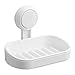 TAILI Suction Cup Soap Dish Powerful Vacuum Suction Soap Holder, Strong Sponge Holder for Shower, Bathroom, Tub and Kitchen Sink, Drill-Free, Removable
