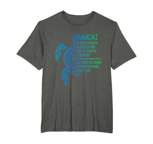 Neuseeland Haka Ka Mate Lied Schildkröte Rugby Maori T-Shirt