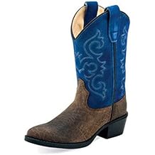 Old West Boys Bull Hide Print Western Boot - 8174 2 D