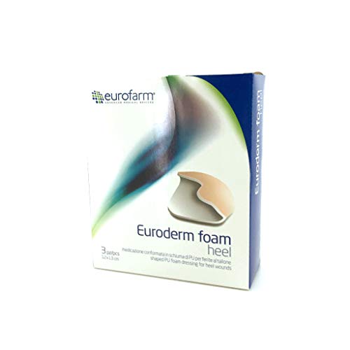  Euroderm Foam Heel (cm 12 x cm 13)Apósito hidro celular multicapa de espuma de poliuretano formado para el manejo de heridas en el talón o cualquier área anatómica similar, 3 unidades 