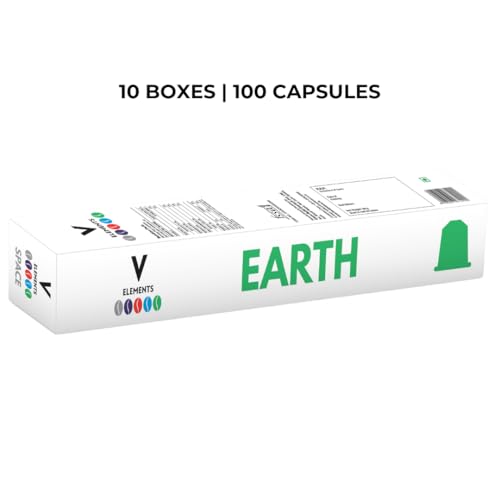 Image of FIVE ELEMENTS | EARTH | Intensity 10 | Highest Grade AAA Coffee Beans | Nespresso Compatible Aluminum Capsules | Rich & Bold Espresso Flavor (10 Capsules Per Pack) (Pack of 10)
