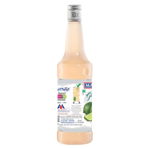 Image of Manama Ginger and Lime Syrup | Mixer for Mocktails, Cocktails, Drinks, Juices, Beverages | Non Alcoholic Mix 750ML Bottle