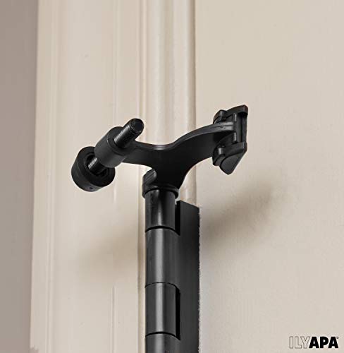 image for Ilyapa 6 Pack Matte Black Hinge Pin Door Stops - Heavy Duty Adjustable