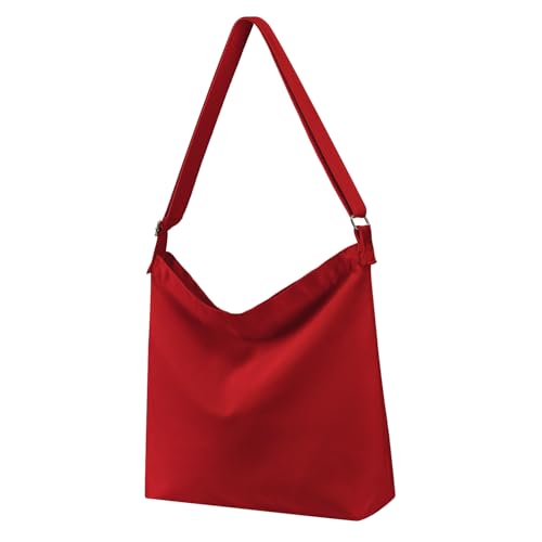 Draw blank Red Women's blank large Size Canvas Crossbody Tote Handbags Shoulder Bag Hobo Casual Tote Diy/gifts/aesthetic/personalized