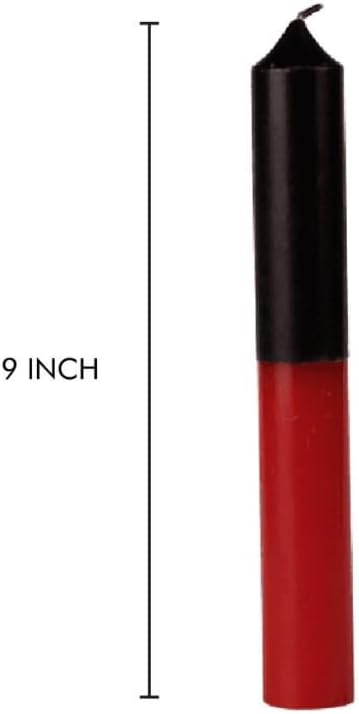 Vrinda 9 Inch Double Action Reversible Candles Black Red