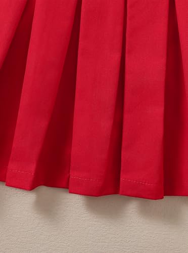 Image of Girls 2 Piece Outfit Preppy Strawberry Graphic Sleeveless Polo Shirt and Pleated Skirt Set with Crossbody Bag