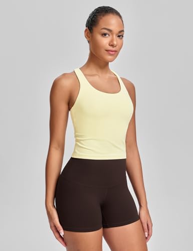 Image of HeyNuts Longline Zeal Bras Medium Impact Wirefree Sports Bras Workout Crop Tank Tops with Removable Pads, A-D Cups