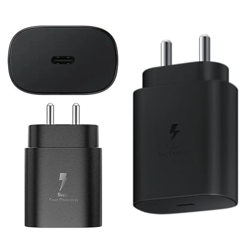 Image of Original 45W USB-C Super Fast Charger with Type-C Cable Compatible with Galaxy S24 Ultra, S23 Ultra, Z Fold5, Tab S9 - Ultra-Fast Charging, Sleek Compact Design, Black New Model