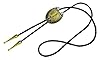 Moranse Upgrate Bolo Tie Golden Initial Letter A to Z In Western Cowboy Horseshoe Style with Cowhide Rope Necktie(B) #1