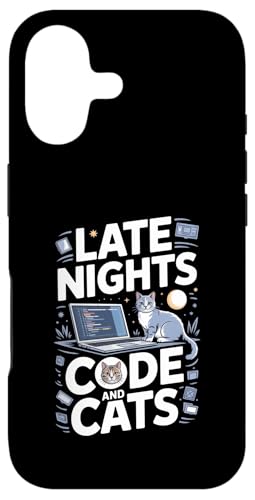 Late Nights Code And Cats �v���O���}�[ �L�D�� �X�}�z�P�[�X iPhone 17 �p