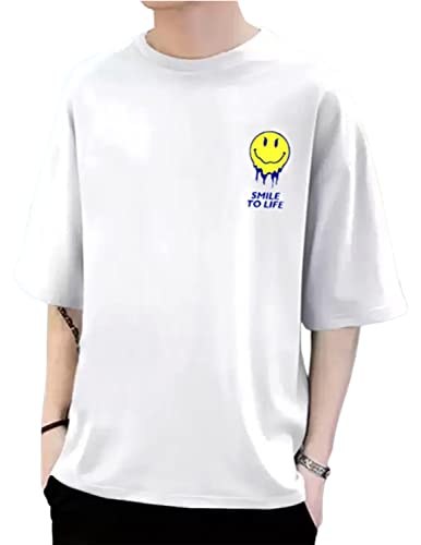 Veirdo Oversize, Loose Fit, Drop Shoulder, Baggy Fit, Round Neck Skellaton Printed T-Shirt for Men/Boys