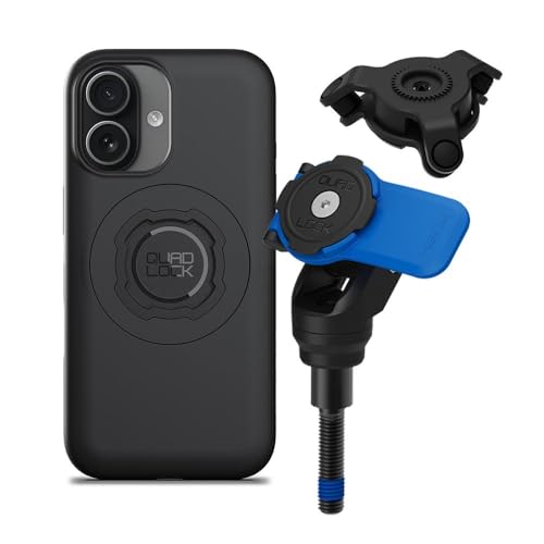 Image of Quad Lock Handlebar Clamp Motorcycle Phone Mount with Vibration Dampener and MAG Phone Case for iPhone 17