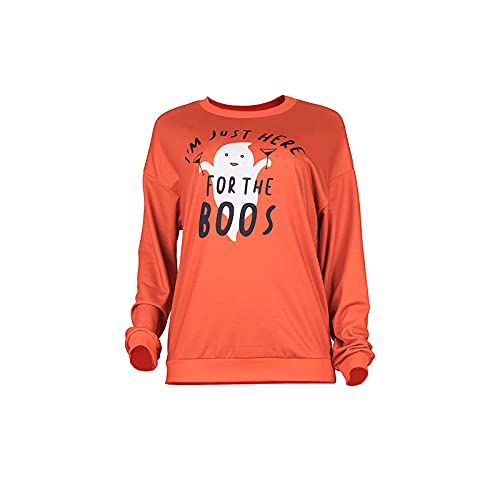 Neyaolk Pumpkin-Sweatshirt Halloween Crewneck Shirt - Cats Graphic Printed Long Sleeve Loose Pullover Top3