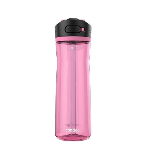 Contigo Ashland 2.0 Leak-Proof Water Bottle with Straw and Carry Handle, BPA-Free Plastic, Dishwasher Safe, Azalea, 24 oz (709 mL) by Contigo - Used condition - CA$8.95