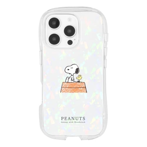グルマンディーズ ピーナッツ スヌーピー iPhone16 Pro 対応 クリスタルクリアケース ドッグハウス SNGG-92A