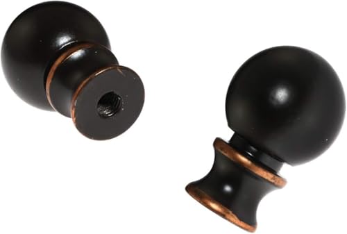 Image of 2pcs Brown Ball Lamp Finial 1-1 /2 inch Oil Rubbed Bronze Metal Horn Lamp Finial for Lighting Fittings