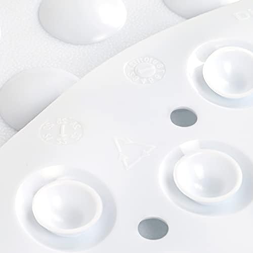 XIYUNTE Bathtub Mat Non Slip Anti Mould - 88 x 40cm/35 x 16inch Oval Shower Mats, Anti Slip Bath Mats with Suction Cup and Drain Holes, Machine Washable, White