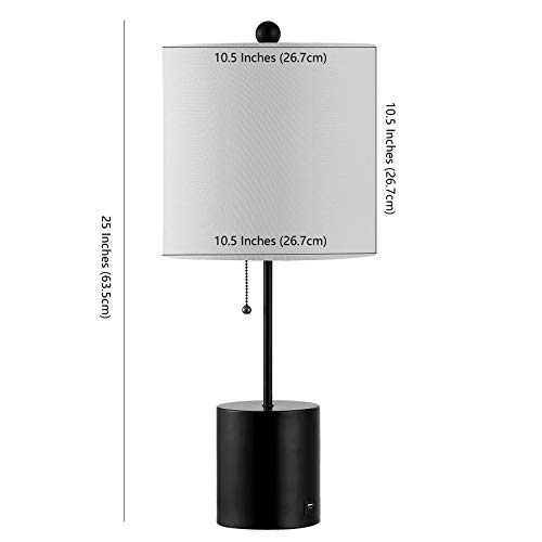 Lámpara de mesa negra con USB 25 pulgadas Dalra miniatura 3