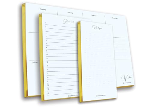 Bloc-notes à tranche dorée chic pour organiser votre semaine avec élégance
