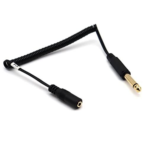 Cable extensión audio Jack 3.5mm a 6.35mm enrollado miniatura 4