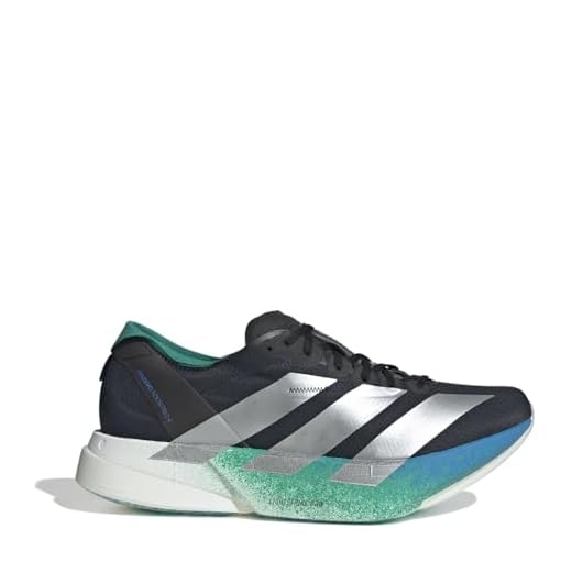 adidas Adizero Adios Pro 4 Chaussures de course sur route pour homme, noir/argenté, 40 2/3 EU