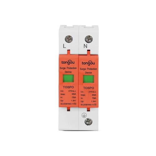 1 AC SPD 1P 2P 3P 4P 15KA/40KA 275V ZpT[WveN^[ zdpAX^[ ی쑕u 15KA`40KA T[WAX^[ی𗋊 (2P) [sAi]