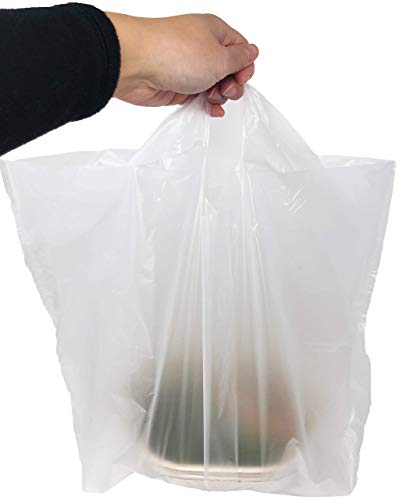 Reli. 14-11224 Take Out / To Go Bags (500 Count Bulk) (Medium 20"L X 9.5"W X 12"H) White Carry Out Shopping Bag thumb #3
