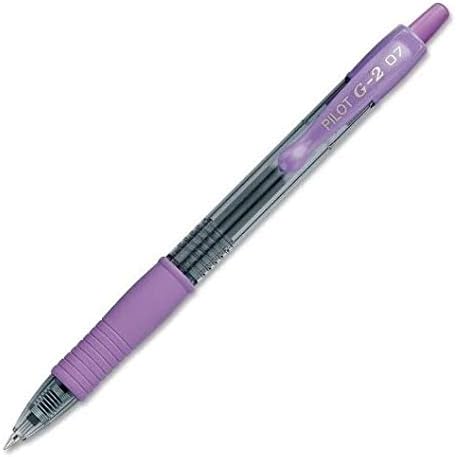 (3) PILOT G2 Premium Refillable & Retractable Rolling Ball Gel Pens, Fine Point, Purple Ink, 2-Pack (31052)