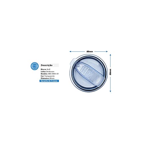 ARELL, Tampa Acrílica Para Copo Térmico 500 Ml