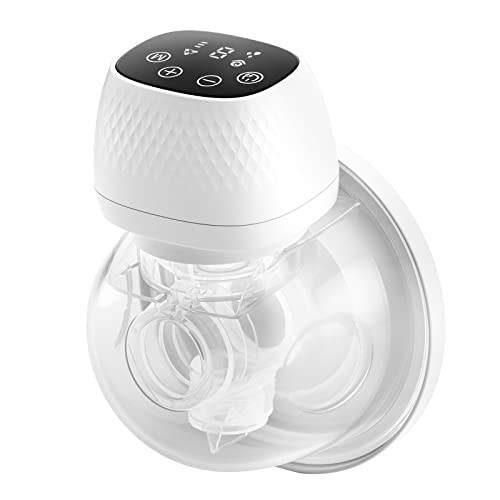 ASAHINA Wearable Breast Pump, Electric Hands-Free & Painless Breastfeeding Breast Pumps, 3 Modes & 9 Levels, LCD Display, Rechargeable with Massage, Can Work in-Bra, 3 Types of Flanges, 1 Pack