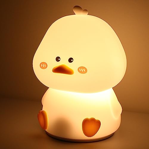 LOHAS Cute Night Light for Kids, Duck Night Light, Duck Lamp with Touch Sensor and Remote Control, USB Rechargeable, 1W Soft White, 7Colors Changing Baby LED Night Lights for Nursery Bedroom Bathroom