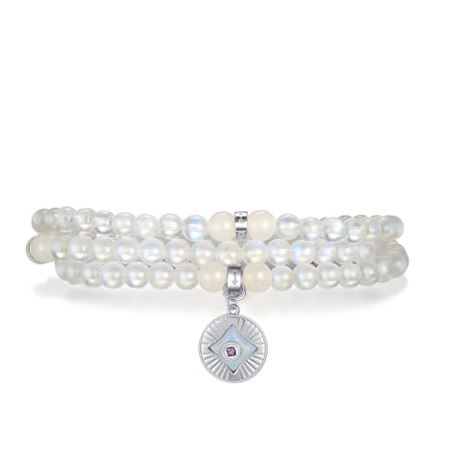 Image of Five Elements 18K Gold Vermeil 3 Layered Crystal Gemstone Beads Bracelet & Necklace for women Solid 925 Sterling Silver 18K Gold or White Gold Plated jewelry