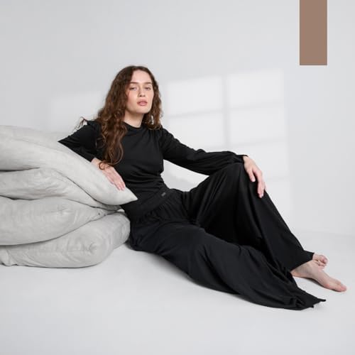 Lunya Organic Pima Wide Leg Yoga Pants for Women – Soft Cotton Lounge Pajama Trousers with Pull-On Waist – Multiple Colors4