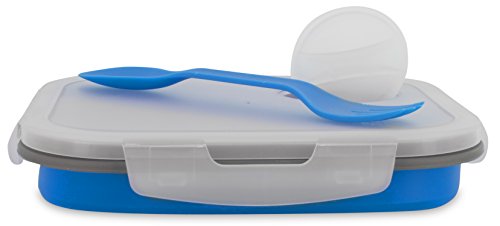 Smart Planet EC-34 Small 1-Compartment Eco Silicone Collapsible Meal Kit Lunch Box, Blue