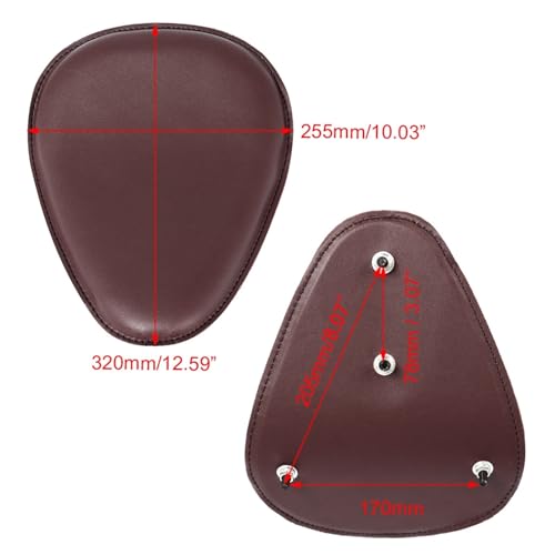 Asiento de una plaza para motocicleta universal negro marrón para proyectos de transformación Bobber 2