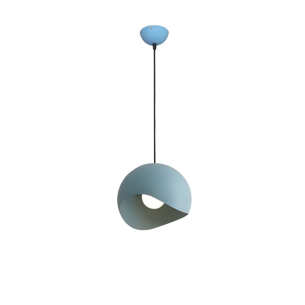 Granestner Nordic Retro Industrial Spherical Metal Chandelier - Elegant E27 Hanging Light for Restaurant, Bar, and Home Decoration(Blue,11.8in)