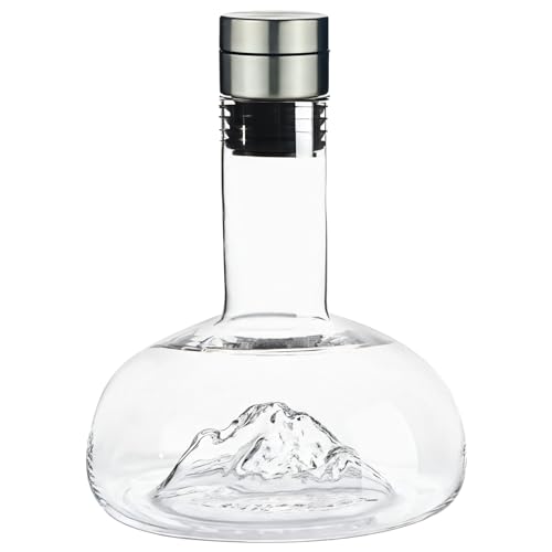 Carafe à décanter à whisky de montagne sans plomb 1200 ml en verre pour bourbon, vodka, idéal pour homme, femme, fête des pères, anniversaire
