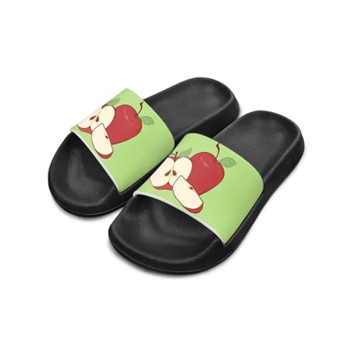 Howilath Fruit Print Slides for Girls Casual Summer Sandals Non-Slip Open Toe Pillow Slippers for Daily Walking Traveling
