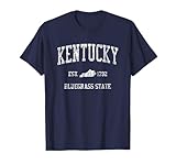 Vintage Kentucky T-Shirt - Available in Mens, Womens, Kids Tees. Kentucky T-Shirt with state of Kentucky, year established and state motto the Bluegrass State Lightweight, Classic fit, Double-needle sleeve and bottom hem
