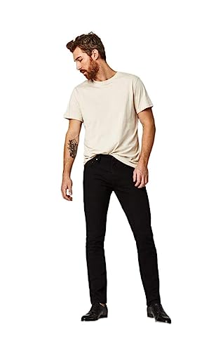 Mavi Jake Men's Regular Rise Slim Leg Jeans, Slim Fit Jeans for Men, Rinse Brushed Williamsburg, Dark Blue Men's Jeans, 33 x 34
