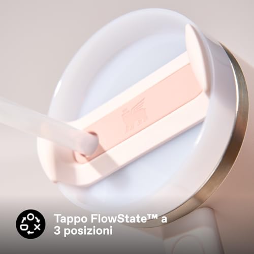 Stanley Quencher H2.0 Flowstate Borraccia Con Cannuccia 1.2L - Freddo Per 11 Ore - Con Ghiaccio Per 48 Ore - Senza Bpa - Tazza Termica Con Manico - Rose Quartz - 5