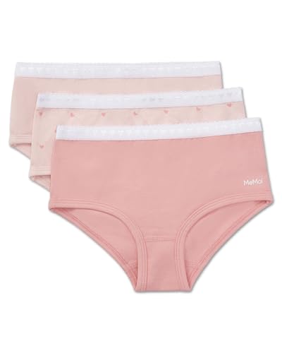 MeMoi Girls' 3 Pair Pack Diamond Heart Multi Briefs