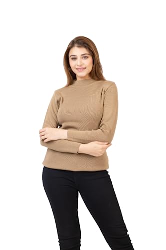 Image of TWENTY ME Winter Wear Casual Solid Acrylic Soft & Warm High Neck Skivvy for Women's