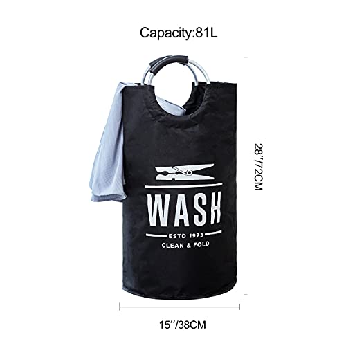 Llarug 2 Pack Laundry Hamper,Collapsible Fabric Large Laundry Basket,Foldable Dirty Clothes Bag,Handles Waterproof Portable Folding Washing Bin( 82L, Black) #TOP1