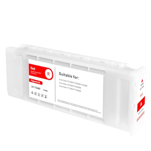 Cartouche encre rouge T50MF compatible traceur Surecolor SC-T5700D SC-3700D 700ml